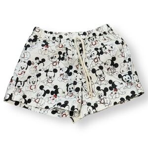 Vintage 80s Mickey's Disney Baby Shorts 18 months All over print black white